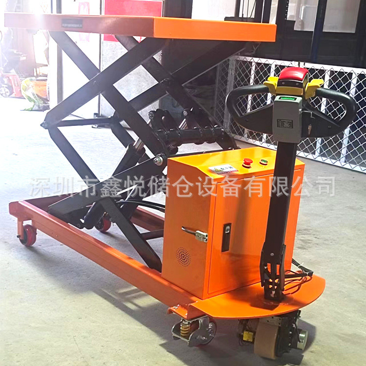 1吨全电动平台车电走式升降台车自动液压剪叉移动式小平台搬运车