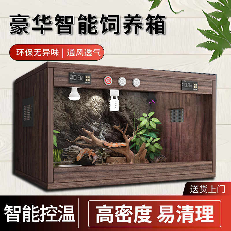 睫角守宫专用爬宠箱室内家用智能温控蜥蜴饲养箱带造景大号恒温箱