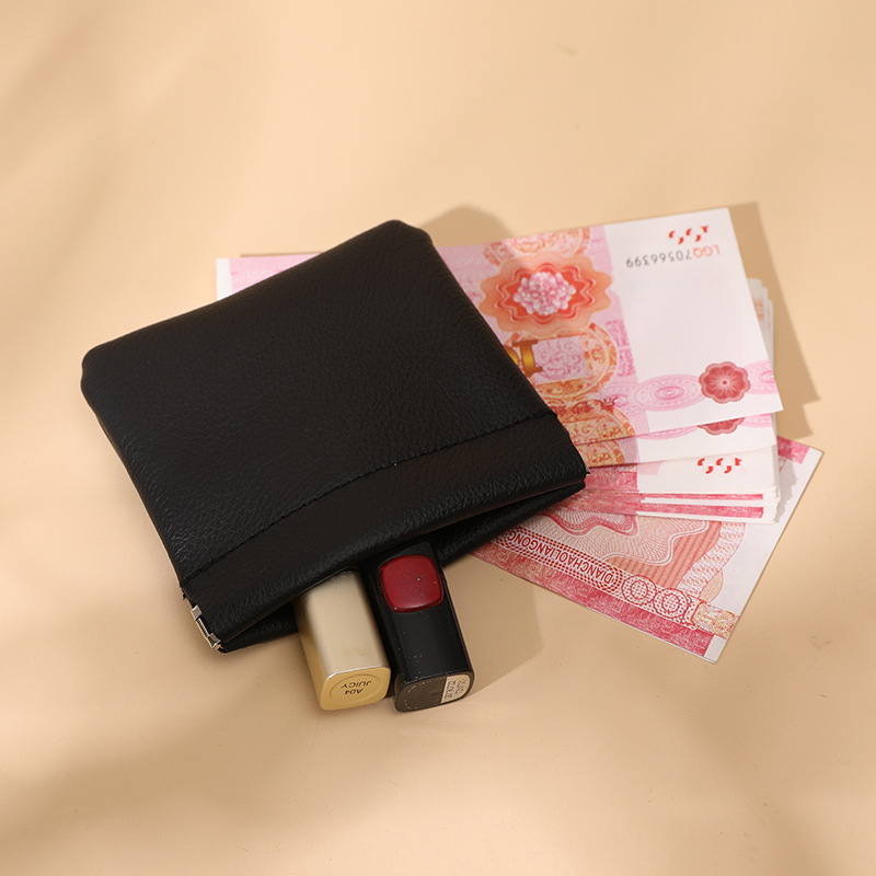 Lychee patrón automático cerrado metralla bolsa de almacenamiento de bolsillo de la moneda portátil lápiz labial bolsa de auriculares inalámbricos bolsa de almacenamiento de la Caja dominante