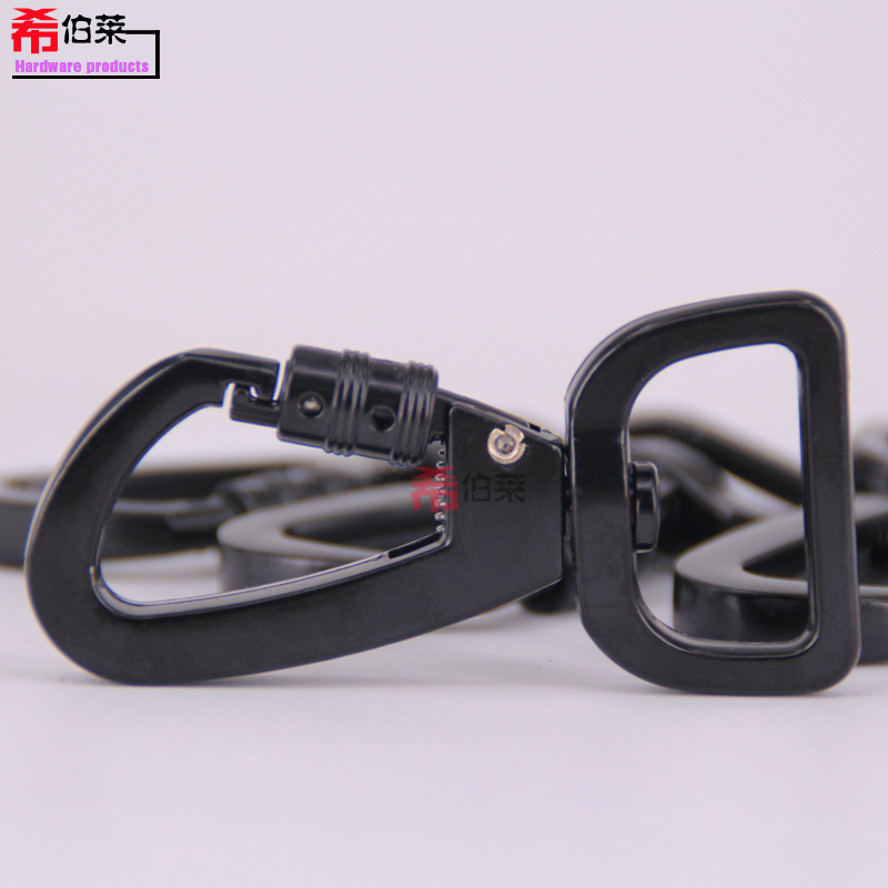 Hebrew 2.5 # Square Tail Zinc Alloy Quick-Release Buckle with Lock, Safety Carabiner for Clothing Accessories, Safety Lock Buckle.
