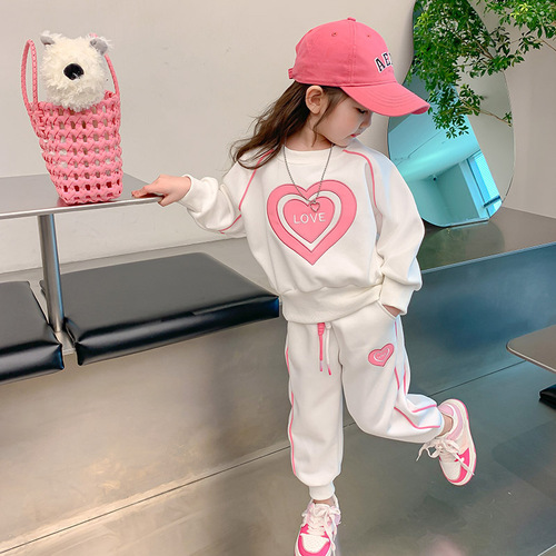 Girls Suits 2024 New Fashionable Baby Sweaters and Pants Spring Clothes Girls Sports Children's Clothing Children's Spring Clothes