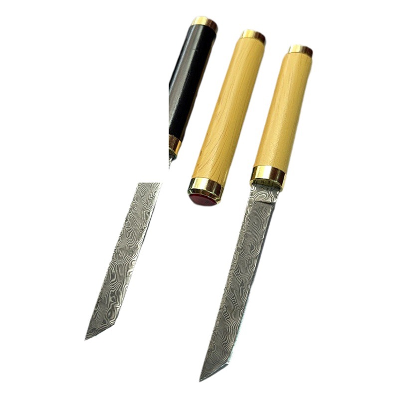 Pluma mágica Damasco cuchillo afilado de alta dureza cuchillo portátil cuchillo de fruta mini cuchillo al aire libre