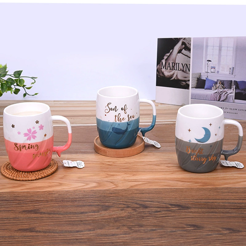 Creative coffee capacious ceramic tea cup for leisure, Nordic style, for beloved