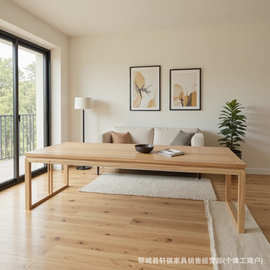 老榆木大板桌家用长方形餐桌办公电脑桌实木茶桌吃饭桌工作台书桌