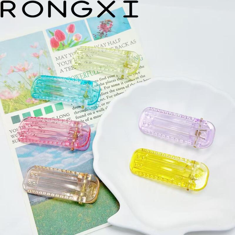 5cm Trigeminal Grab Clip Plastic Transparent Jelly Color Internet Celebrity Girl Explosions Handmade DIY Material Traceless Hairpin