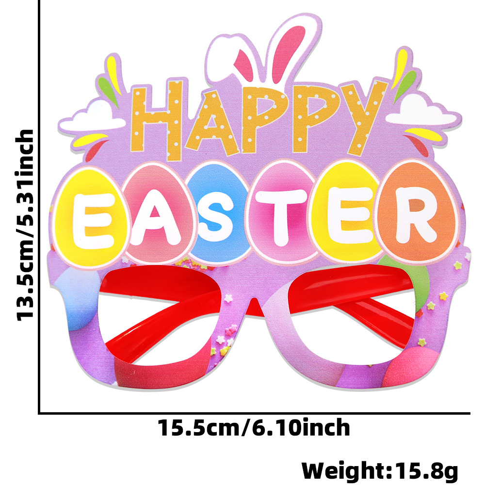 Huevos de pascua de dibujos animados de conejo gafas de decoración de fiesta infantil orejas de pvc fotográficas marcos de gafas