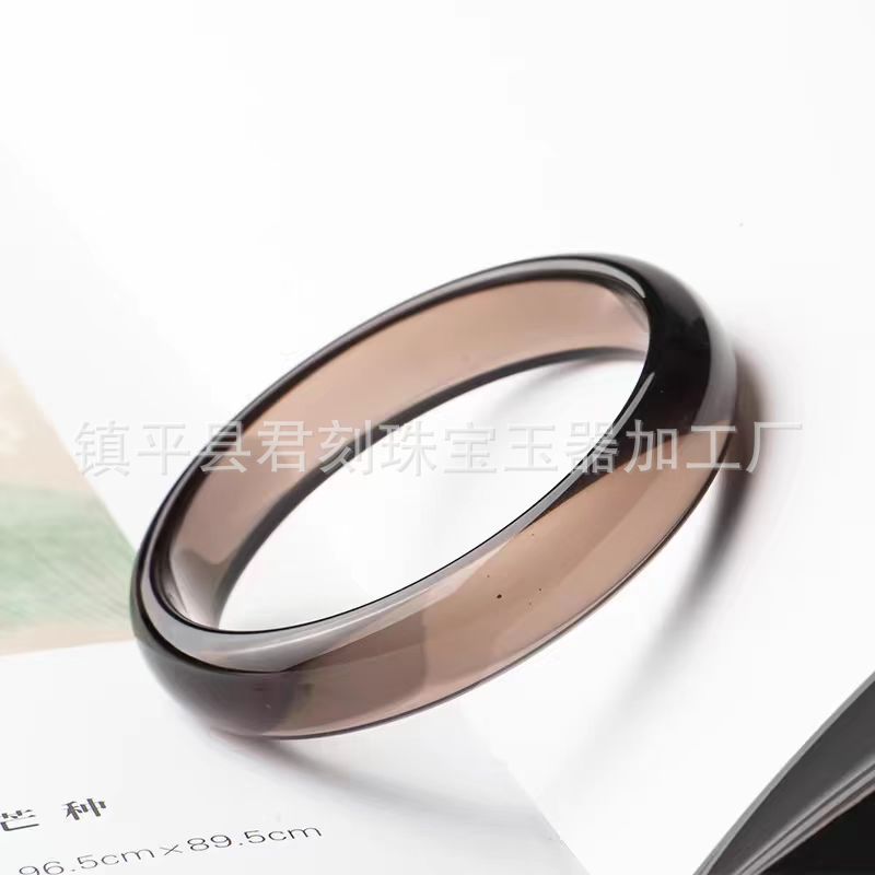 (2개) 47 얼음 흑요석 라운드 팔찌 여성 천연 얼음 투명 흑요석 수정 팔찌 비취 팔찌 도매 생방송 공급