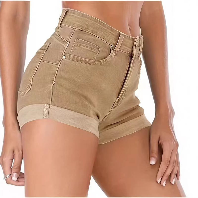 Cross-Border, Women's Stretch Denim Shorts, Classic Five-Pocket Design, Sexy and Figure-Flattering, a Must-Have for Going Out Cross-Border, Women's Stretch Denim Shorts, Classic Five-Pocket Design, Sexy and Figure-Flattering, a Must-Have for Going Out