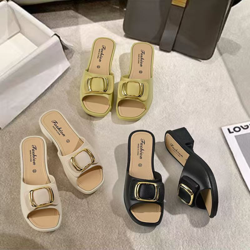 Nuevas zapatillas, sandalias de verano de moda de todo fósforo para mujer, chanclas antideslizantes, estilo coreano, suela gruesa resistente al desgaste, suela blanda