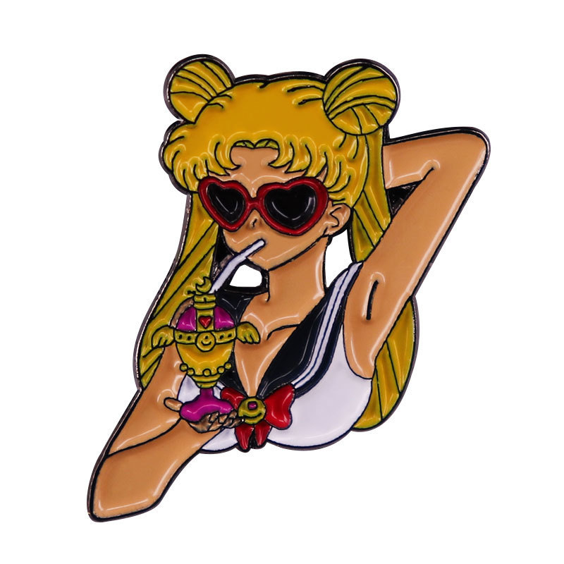 Sailor Moon Tsukino Bunny Brooch Magic Anime Girl Badge Fantasy Anime Lovers Decoration Accessories Sailor Moon Tsukino Bunny Brooch Magic Anime Girl Badge Fantasy Anime Lovers Decoration Accessories