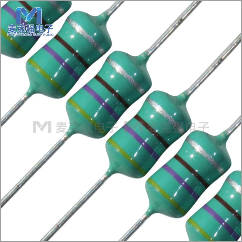 编带直插色环电感AL0510-471K 0510 470UH 1W色码电感10%黄紫棕银