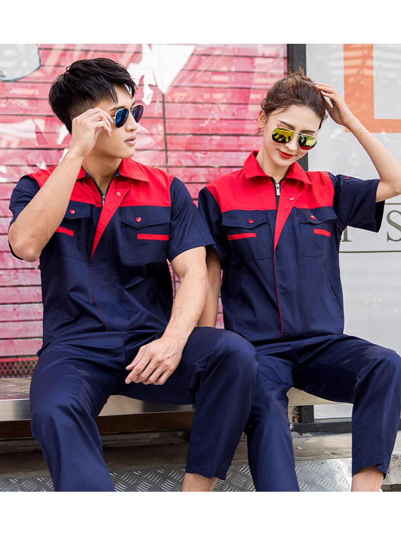 Algodón de verano manga larga y corta ropa de trabajo set hombre taller sudor absorción ropa de protección delgada chaqueta de soldadura transpirable resistente al desgaste