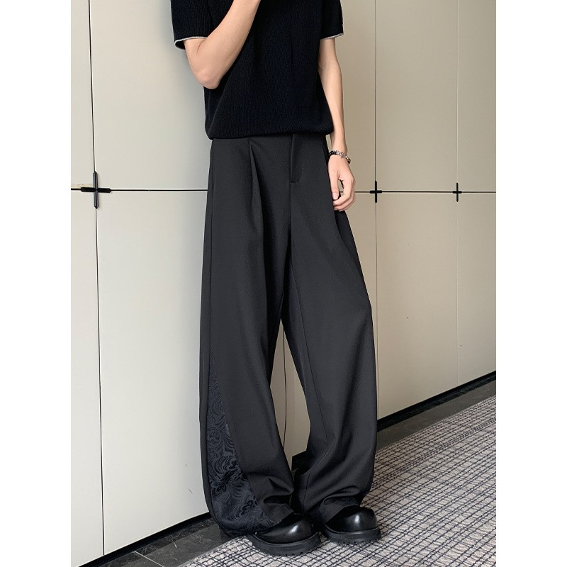 Neue Herrenhose im chinesischen Stil für den Frühling, trendige Marke mit hochwertigem Look, dunkle Musterakzente, lässig-locker_voghion.com