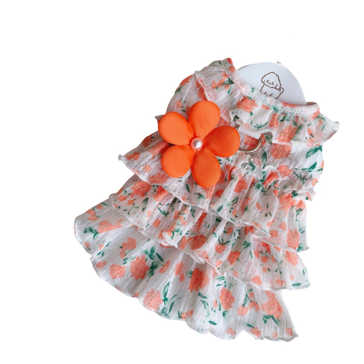 Vêtements légers printemps-été, vêtements pour chiens et chats, robe pour animaux de compagnie avec jupe plissée florale de princesse anti-mue_voghion.com