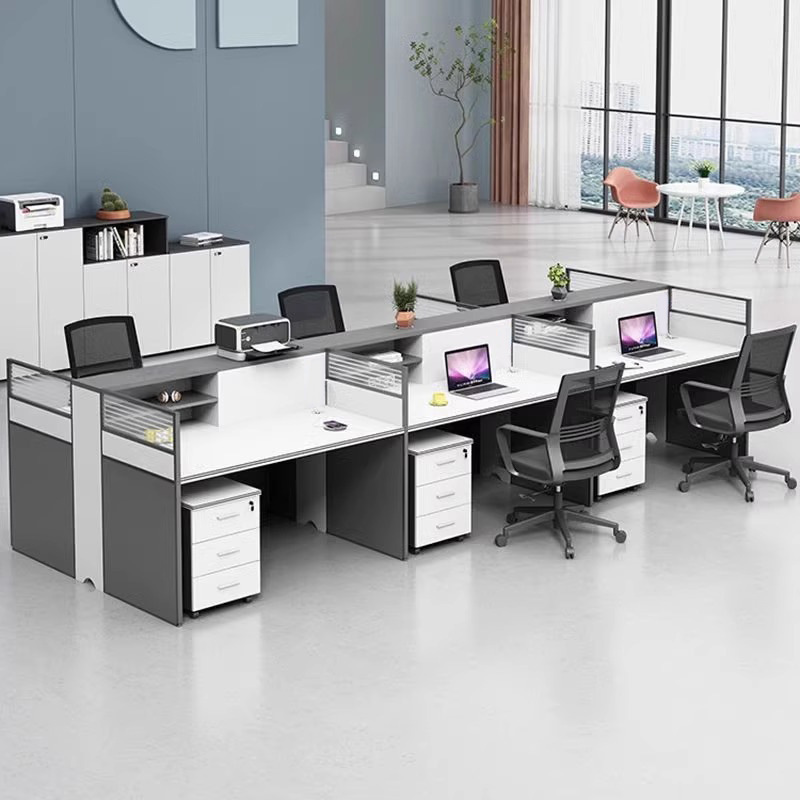 Staff Desk with Cabinet, Office Workstation, Computer Desk and Chair Combination, Simple Screen Office Desk Staff Desk with Cabinet, Office Workstation, Computer Desk and Chair Combination, Simple Screen Office Desk