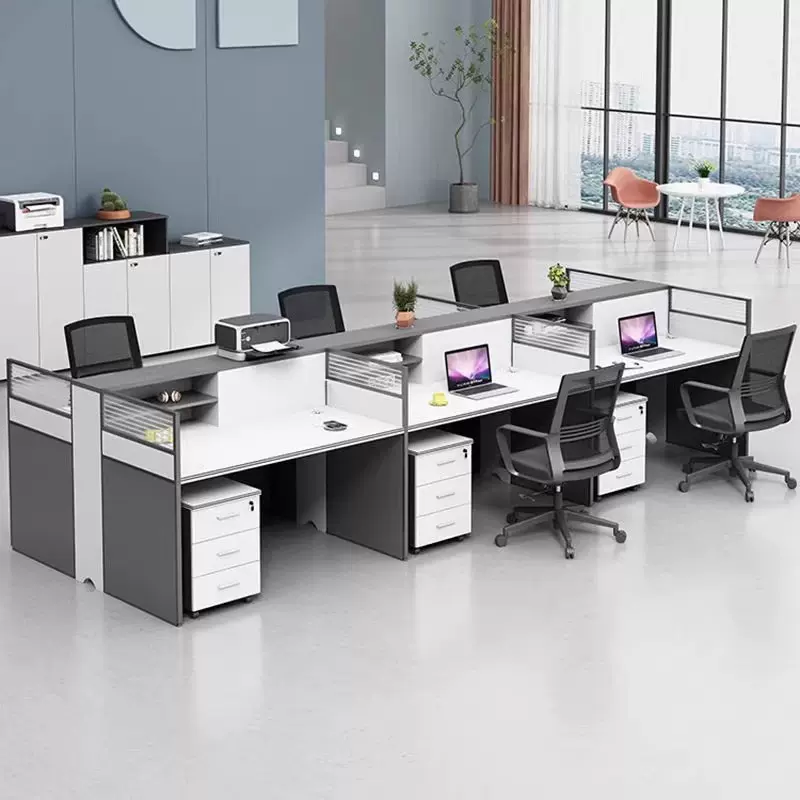 职员办公桌办公室员工位电脑办公桌椅组合简约屏风办工桌独立站