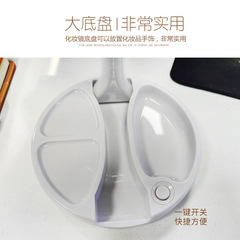 Folding mirror with LED light, travel double-sided magnifying lighted mirror with charging stand, home use mirror