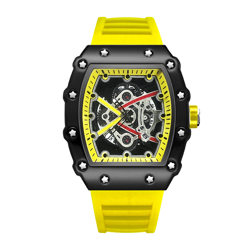 ZIDO Brand Casual Fashion Dominant Fully Automatic Quartz Hollow Luminous Waterproof Black Warrior 1707 Men's Watch_voghion.com