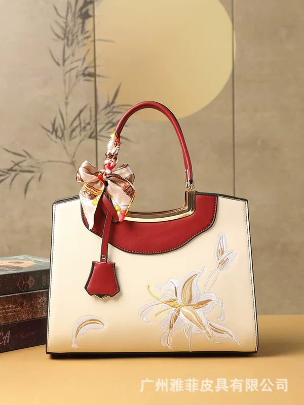 Capacious one-shoulder bag, shoulder bag for mother's day, (Physicals), with embroidery