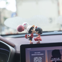 Internet celebrity cute couple car interior accessories center console rearview mirror car couple ornaments car interior decoration supplies