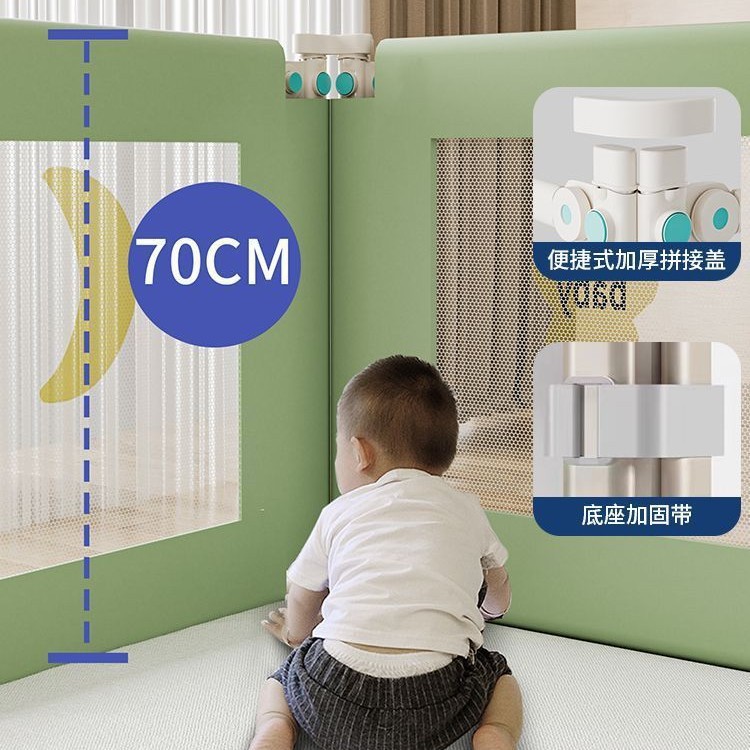 Barandilla plegable para cama de bebé, instalación sin taladro, barandilla protectora anticaídas, barrera de seguridad junto a la cama para niños. image 3