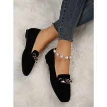 W 54448 Pointed Toe Block Heel Slip On Shoes ��ͷ�ָ���Ь
