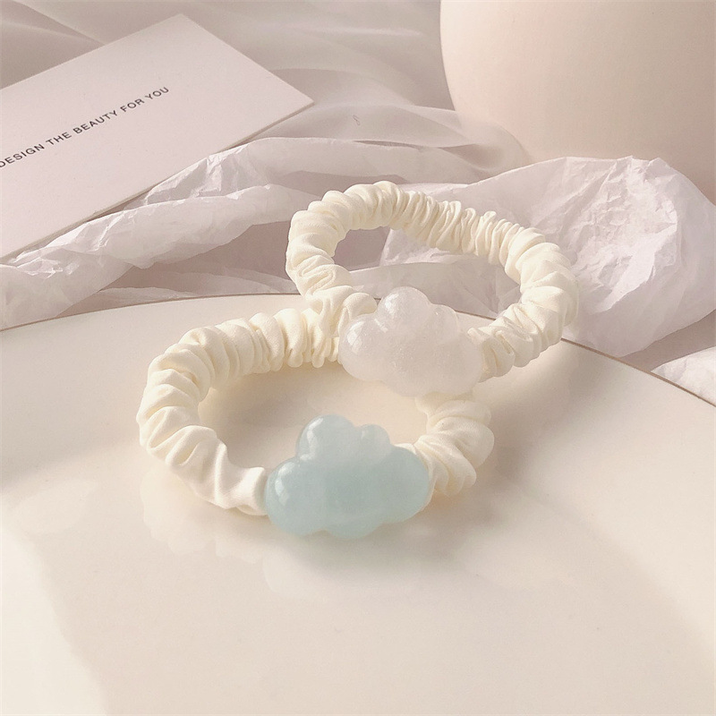 Nuevo lindo anillo de nube intestino delgado cuerda de cabeza de banda de goma de alta elasticidad anillo de cabello temperamento de niña dulce adornos de cabello cuerda de cabello