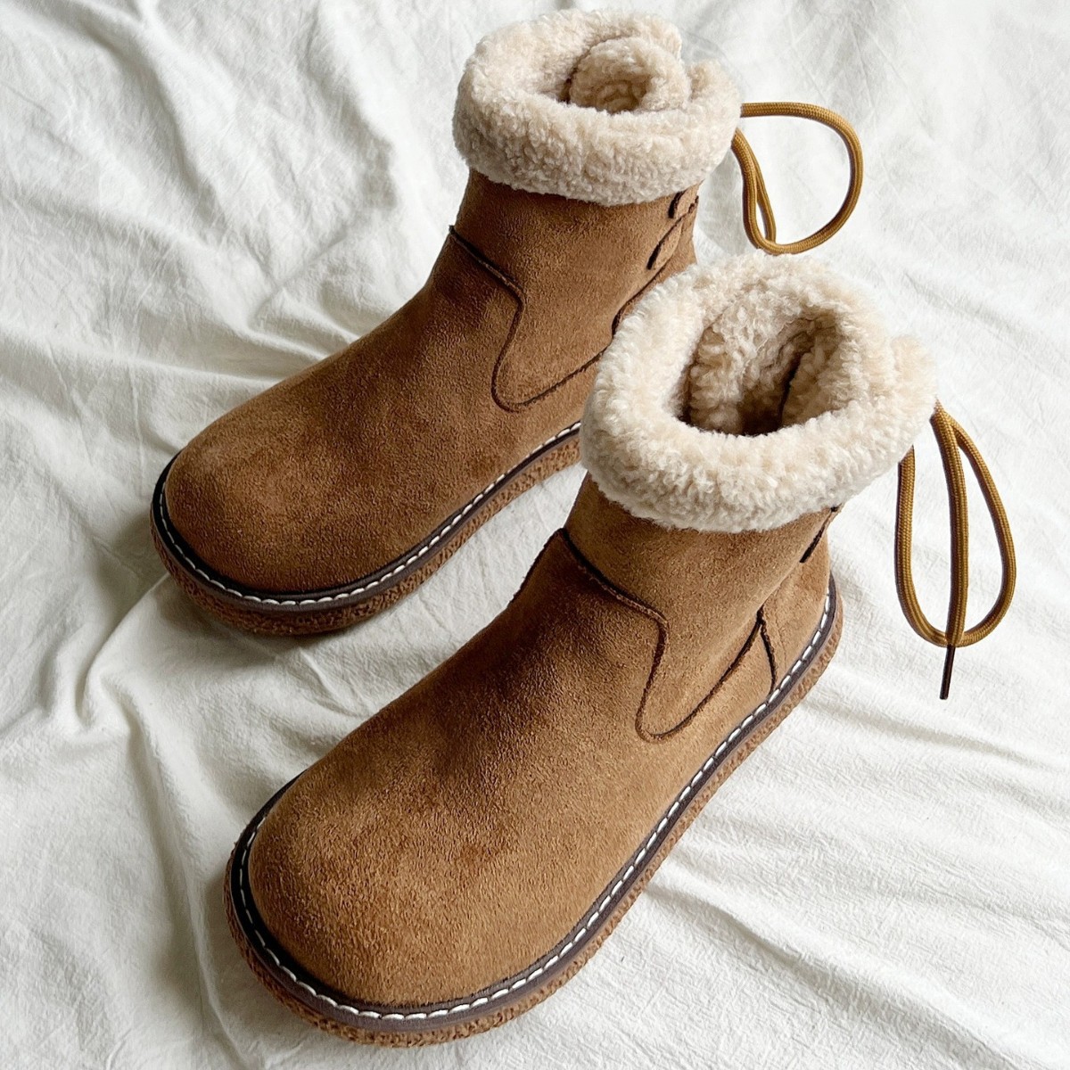 New winter cashmere warm non-slip snow boots with small ankle boots for women_voghion.com