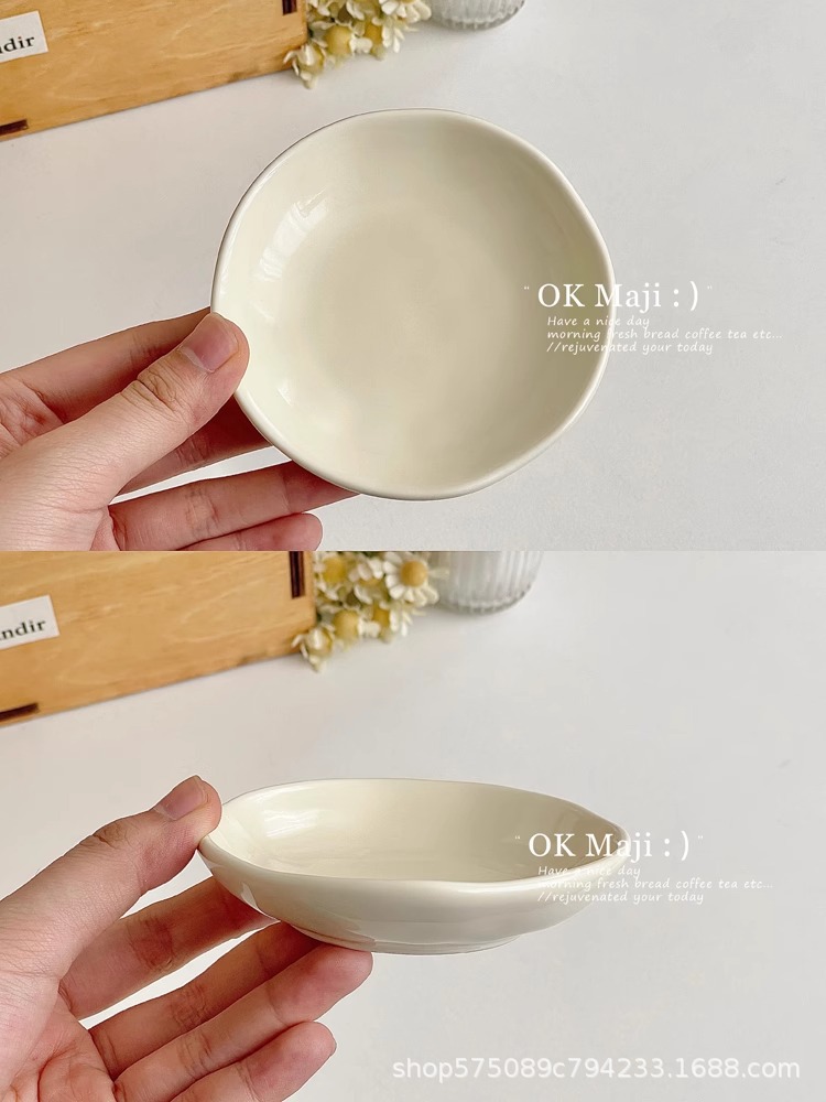 陶瓷味碟奶油风碟子家用小号火锅蘸料碟烤肉调料碟蘸碟调味碟醋碟-阿里巴巴
