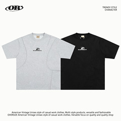 OREETAは大衆のデザイン感のあるアルファベットのプリント半袖tシャツを解体します。