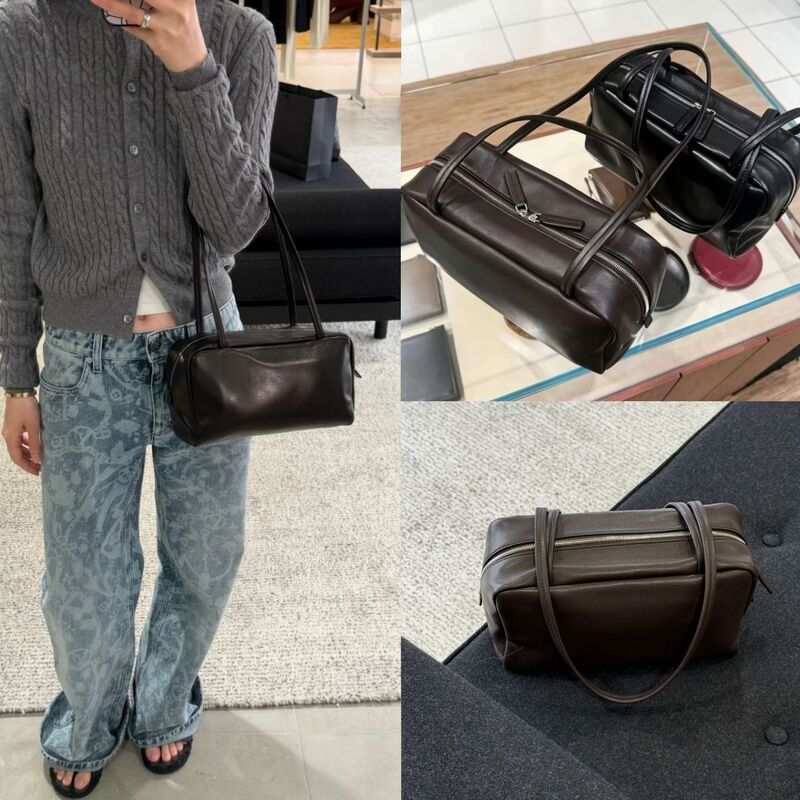 Jennie's Same Style Astra Bowling Bag Small Row Sheepskin Shoulder Bag Commuter Handbag Underarm Bag Boston