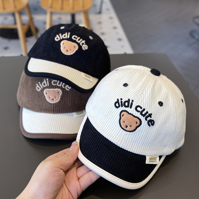 Primavera y otoño sombreros infantiles coreanos sombreros de lengua de pato para bebés de otoño y invierno de velcro para bebés de béisbol