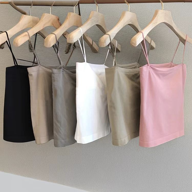 1806 solid color beauty back bandeau sling chest pad vest women‘s outer wear inner wear fixed cup integrated anti-exposure wrapped chest