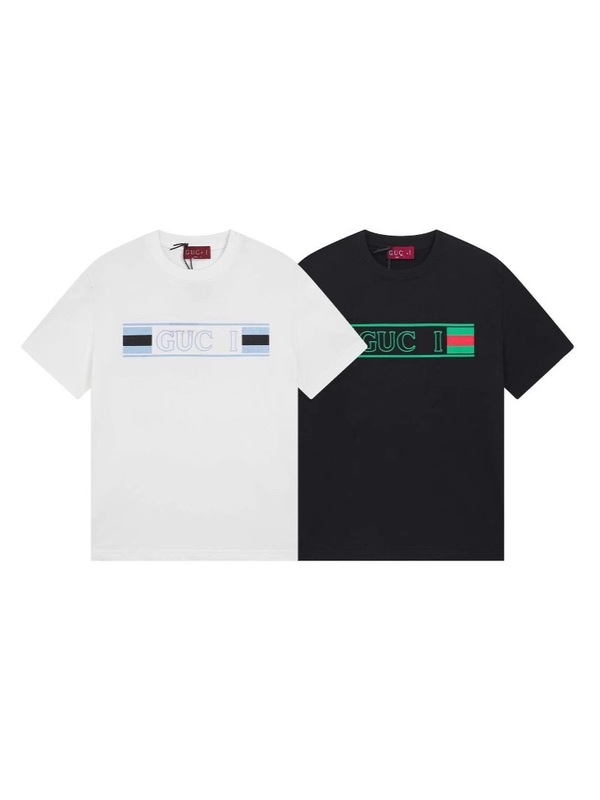 貿易クロスボーダー高品質GUホーム25SS新文字ロゴギタープリントTシャツ男女兼用ルーズ半袖貿易|undefined