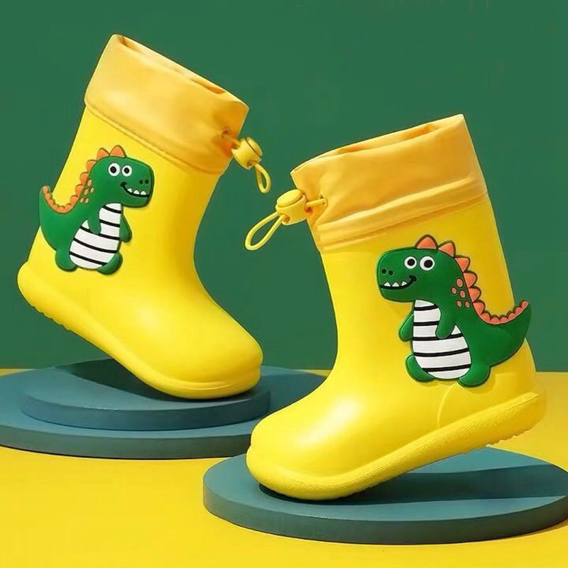 Children's Rain Boots Boys' Waterproof Rain Boots Girls' Baby's Lightweight Non-Slip Water Boots Children's Little Dinosaur Water Boots