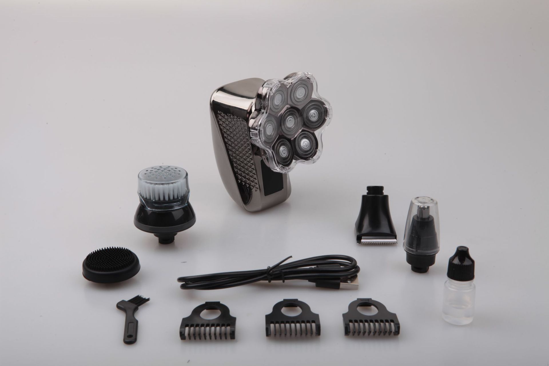 Afeitadora eléctrica de 7 cuchillas, cuerpo completo, pantalla digital, fábrica al por mayor