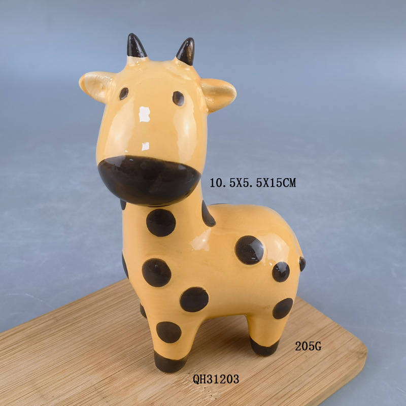 Mini adornos de animales de cerámica de color encantadora mini monedas girafa ahorro de dinero regalo
