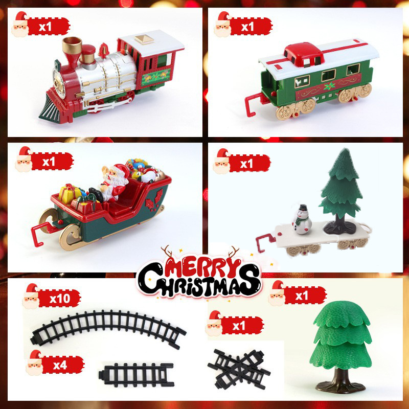 Ventas transfronterizas DIY regalos de Navidad juguetes ferroviarios eléctricos juguetes infantiles interactivos padres-hijos ensamblaje puzzle