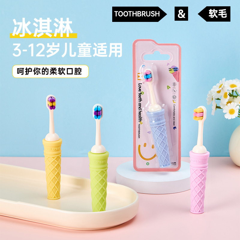 Hot-Selling 10,000-Bristle Toothbrush for Children Aged 0-5, Soft Bristles, 1 Piece, Blister Packaging, Cartoon Doll, Manufacturer Wholesale, Cross-Border Dropshipping