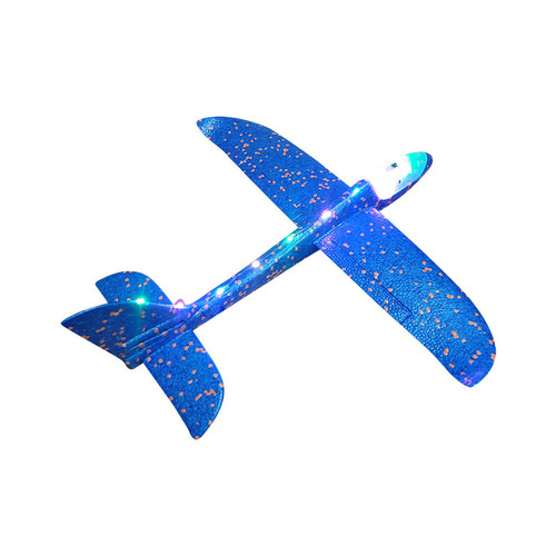 Large Kids Hand-thrown Foam Airplane with Illuminating Body Light, Small Durable Glider with Loop Light Outdoor Toy