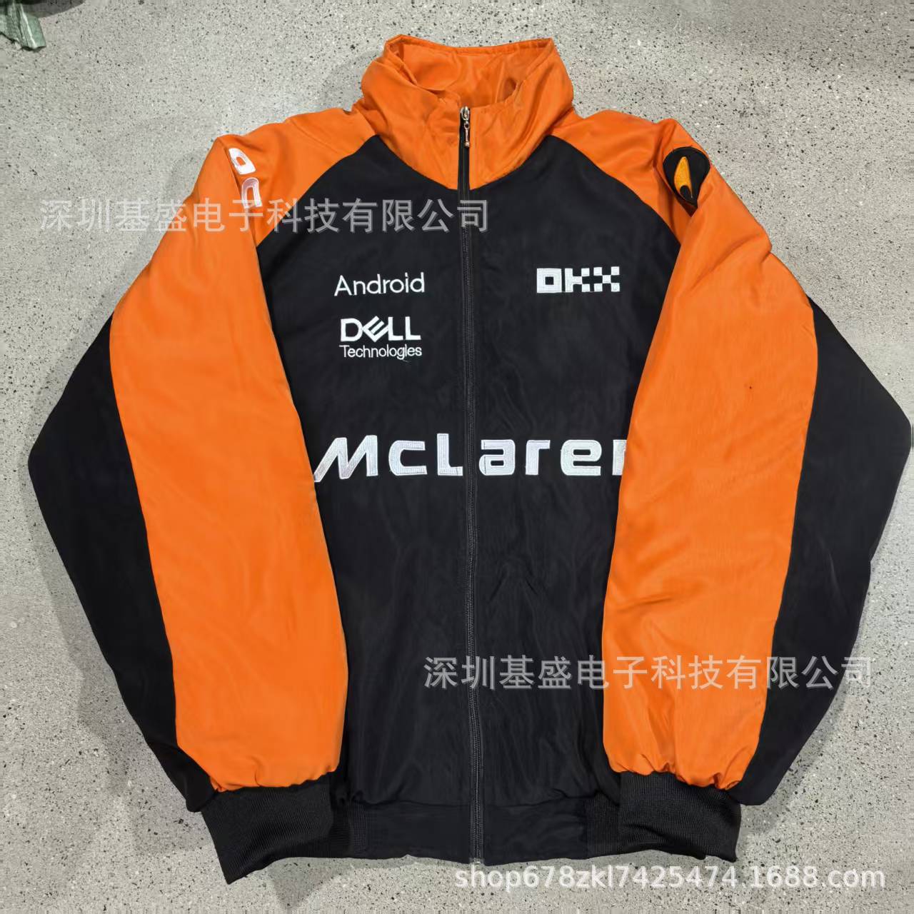 F1 Mclaren Team Embroidered Racing Suit Cycling Suit Retro Fashion Motorcycle Cotton Jacket Couple's Coat Customization