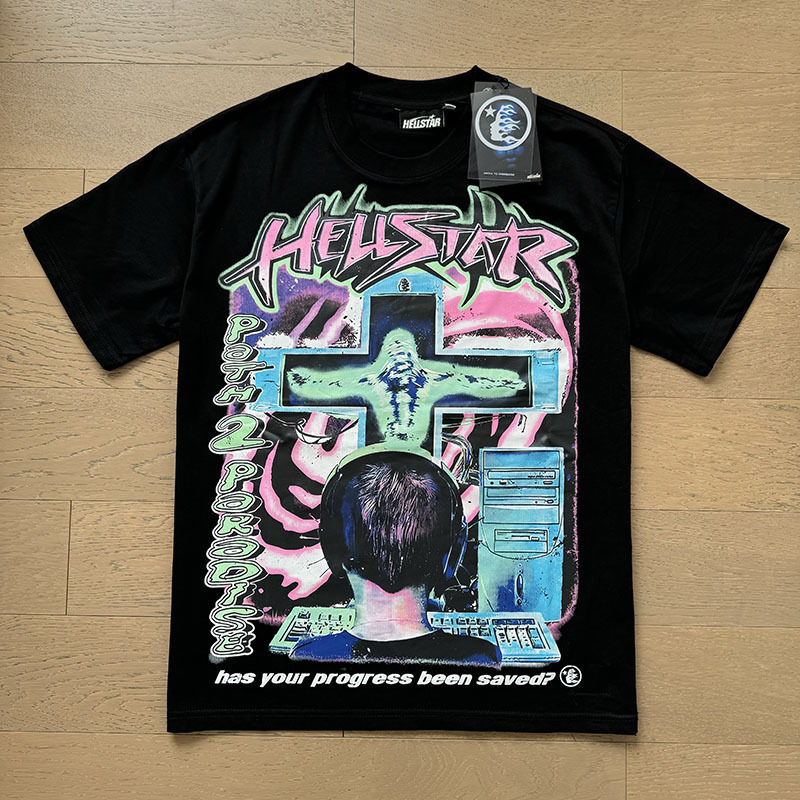 新型美潮Hの星シリーズプリント双紗純綿カジュアル男女夏カジュアルゆったり半袖tシャツ|undefined