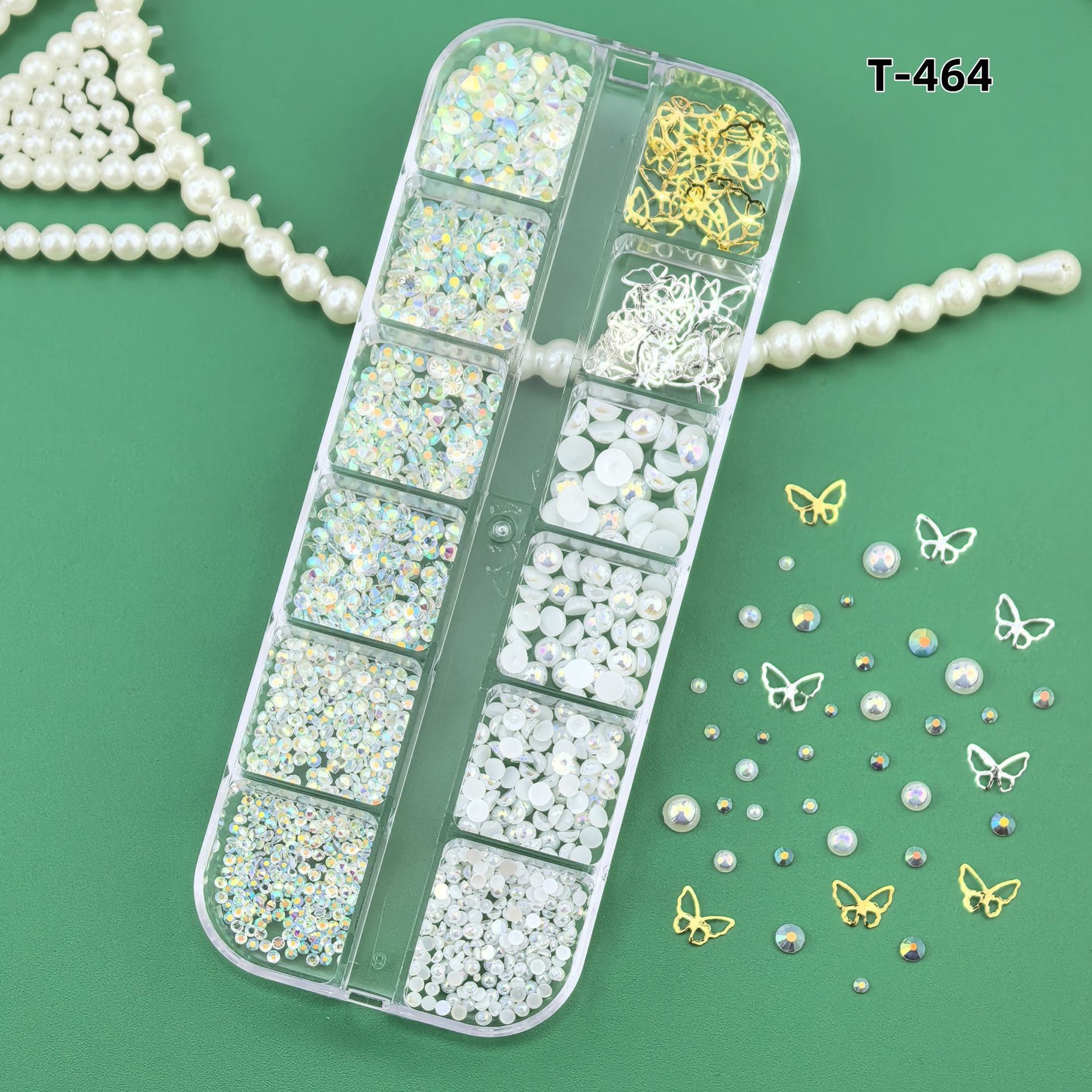Xiaohongshu Hot-Selling Bow Flower Face Stickers Diamond Eye Makeup Stickers Nail Art Jewelry Diamond Jewelry DIY Pearl Butterfly Decoration