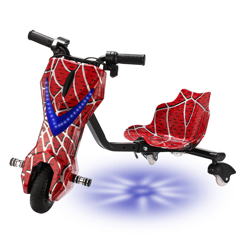 Coche de Derrape de Tres Ruedas para Niños, Amortiguador de Impactos, Coche de Equilibrio para Exteriores, Coche de Derrape Eléctrico para Puestos Callejeros, Scooter