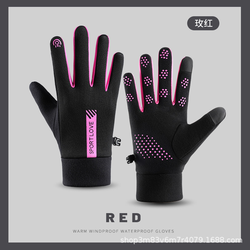 Guantes de gamuza de invierno de los hombres forrado de lana caliente a prueba de viento a prueba de frío antideslizante pareja guantes de pantalla táctil mujeres al por mayor