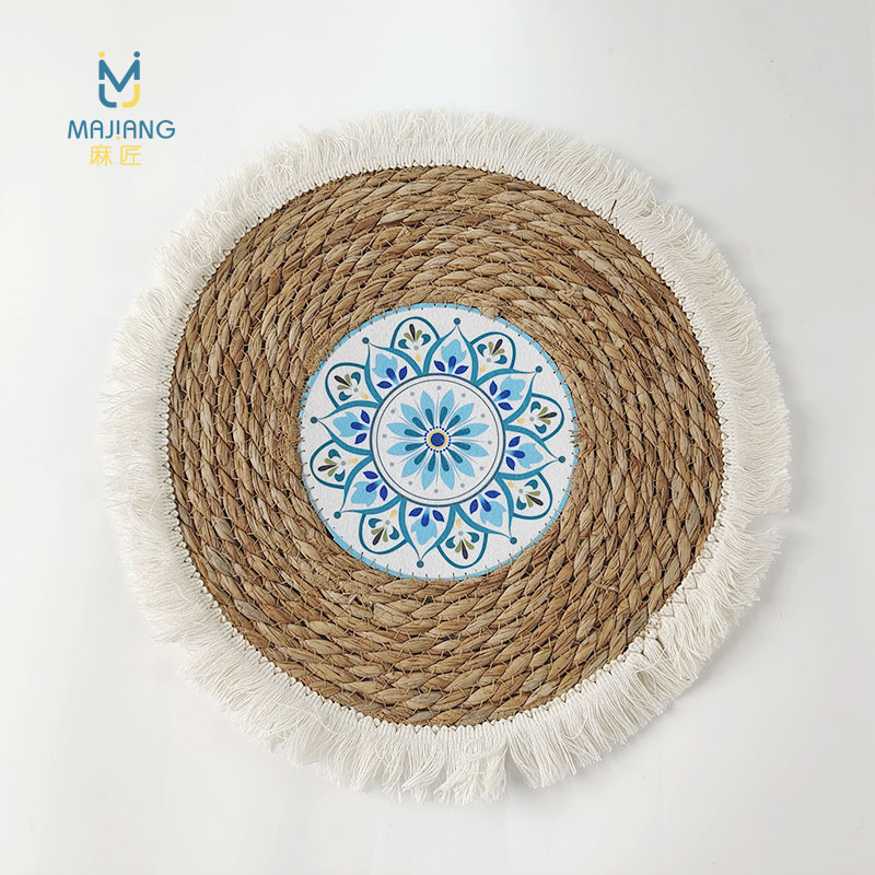 술이 달린 부들 밧줄 패턴 2, 약 25CM 52g