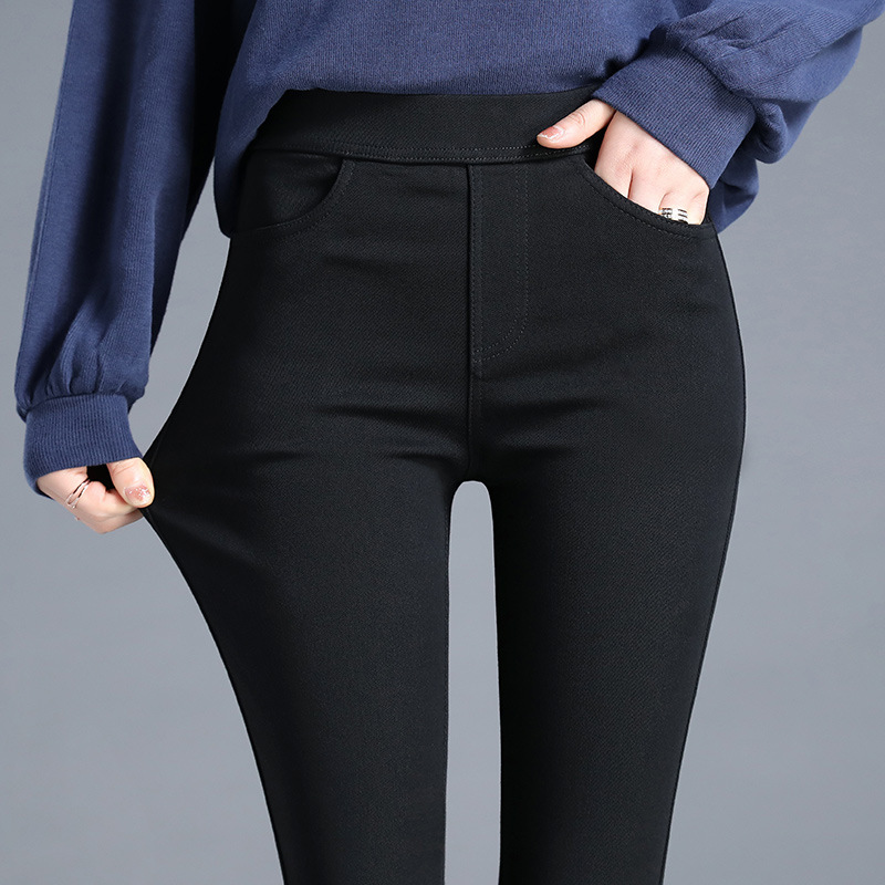 Black buttonless trousers [spring & fall]