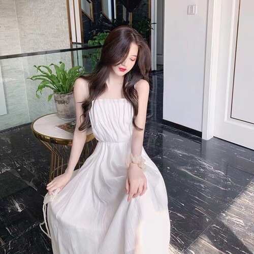 2025 New Strappy Long Dress Commute Elegant Slimming Tall Body Shaping Belted Dress for Women and Girls Summer