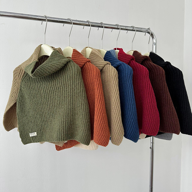 Nuevo color a juego split pullover bufanda chal estilo coreano versátil grueso cálido cuello protección exterior chaleco bufanda