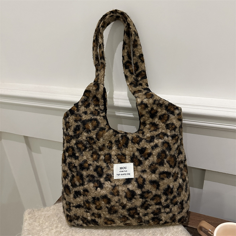 Bolsas de gran capacidad coreanas transfronterizas mochila de mujer 2024 nuevo leopardo tote bolsas de hombro de alta calidad